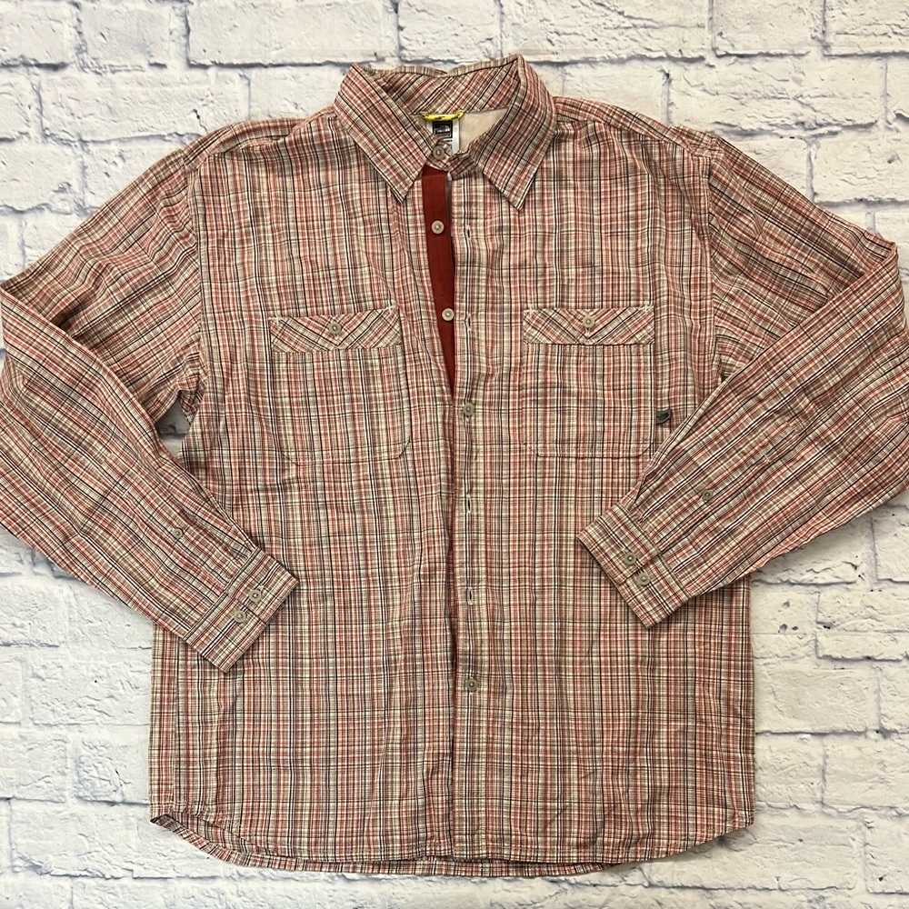 Northface mens’ sz M plaid shirt button down hiking/camping.